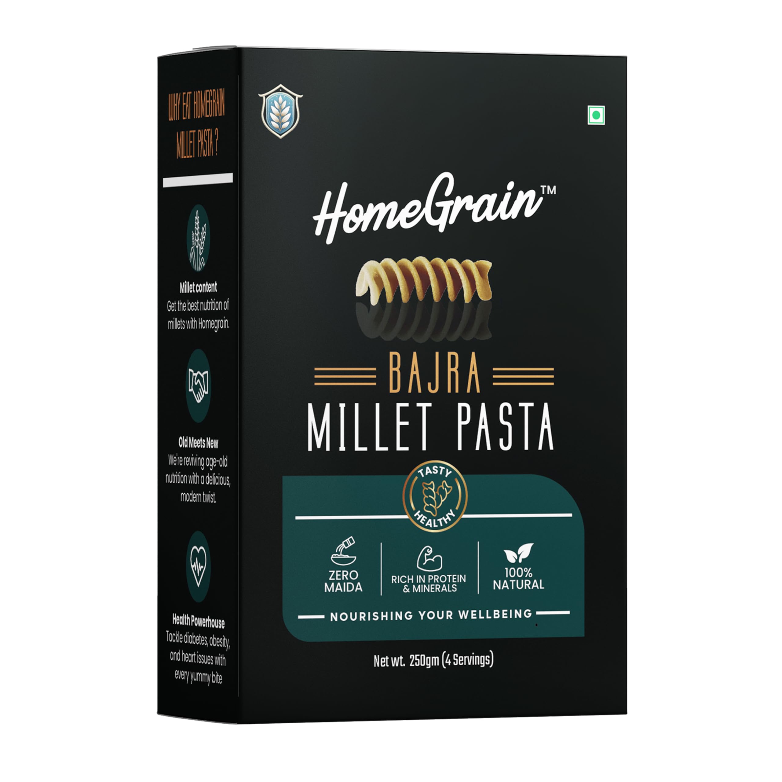HomeGrain No Maida Bajra Millet Pasta | Vegan Healthy Pasta made with Plant Base Protein | 250 grams (B0CZR5GDFH) Amazon Price History, Amazon Price Tracker