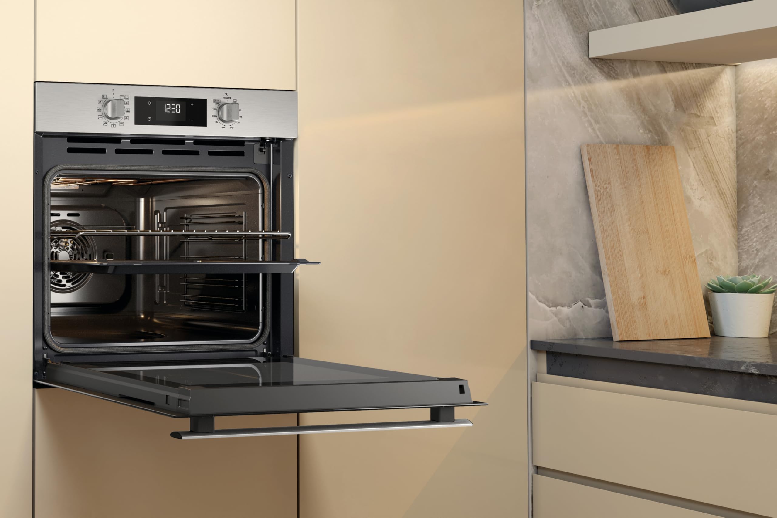 Whirlpool OMR58RR0X - Forno Multifunzione Da Incasso, Elettrico, Ventilato, Pirolitico, Capacità 71L, Acciaio Inox, Classe A+. Cook 3, Cool Door, Easy Clean. 59,5 x 59,5 x 55,1cm