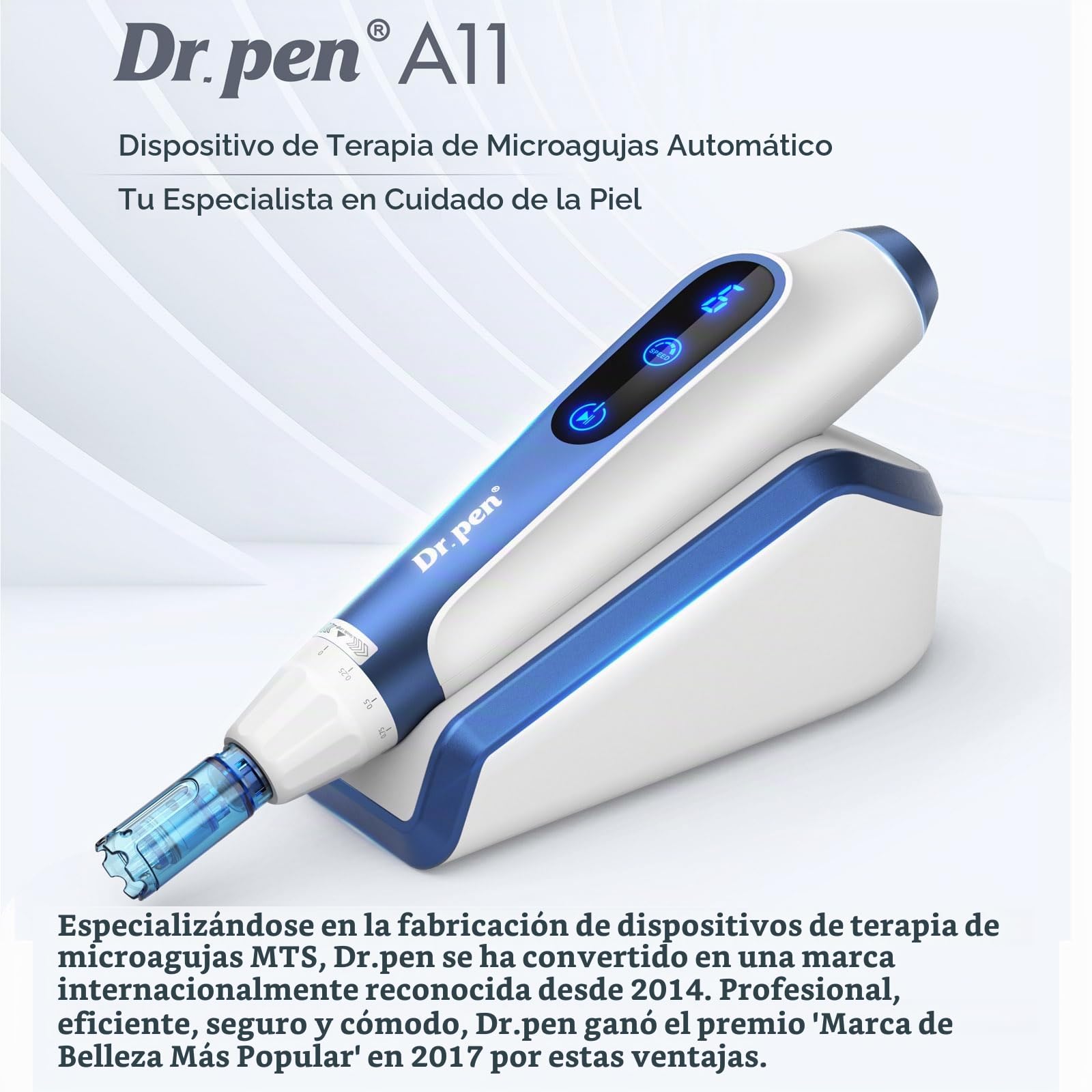 Pluma de Microneedling Pen Ultima A11 - Herramienta Inalámbrica para Cuidado de la Piel con 20 Cartuchos de Repuesto (8PcsX18Pins+6PcsX12Pin+6PcsXNano Round)