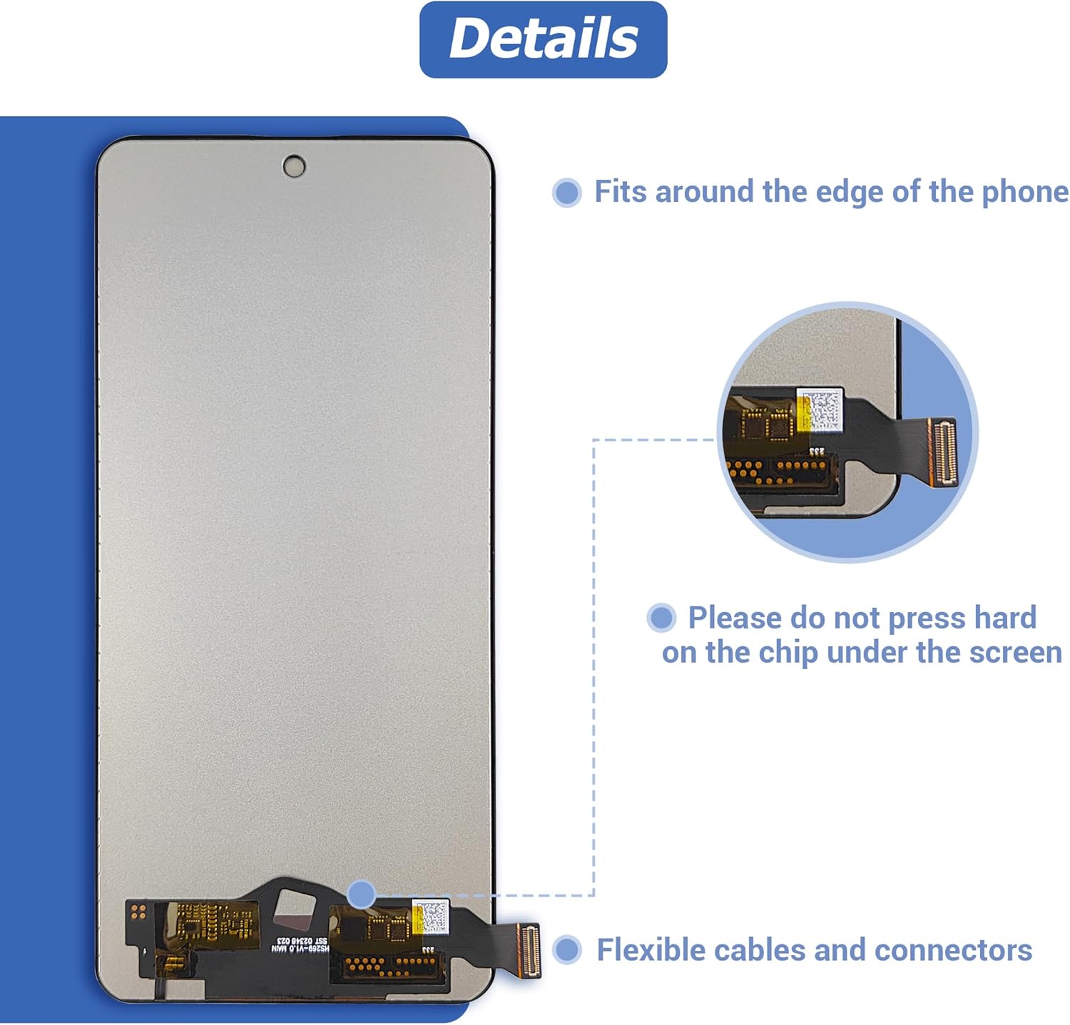 [US Version] Vvsialeek New LCD Touch Screen Digitizer Assembly for :Xi-aomi Poco F5 Pro 23013PC75G [6.67 inch] with Technical Repair Tools Kit
