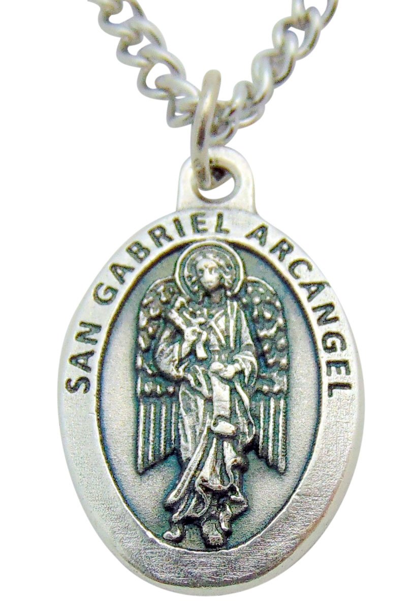 San Gabriel (St Gabriel Medal) Medalla Colgante 3/4 Pulgadas Con Cadena