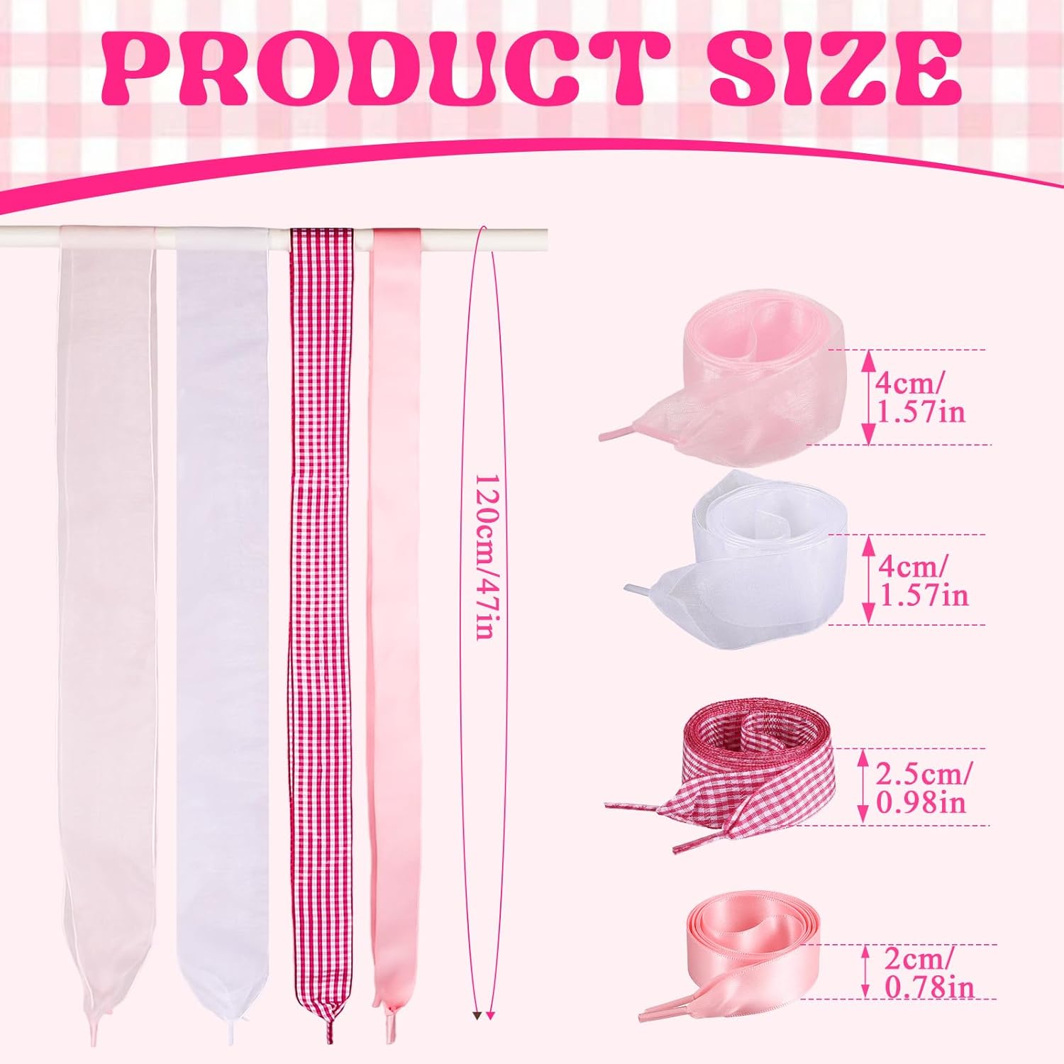 JATEBI 4 Pairs Shoe Laces for Sneakers, Fashion Soft Satin Ribbon Shoelaces Set, Cute Wide Casual Shoestring for Women Girls - Image 2