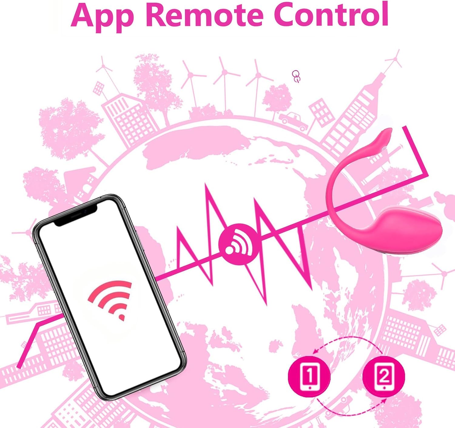APP Long Distance Remote Control Pelvic Floor Trainer with Waterproof Silicone & Quiet Powerfull & USB Chargeable for Pelvic Floor Tightening and Bladder Control