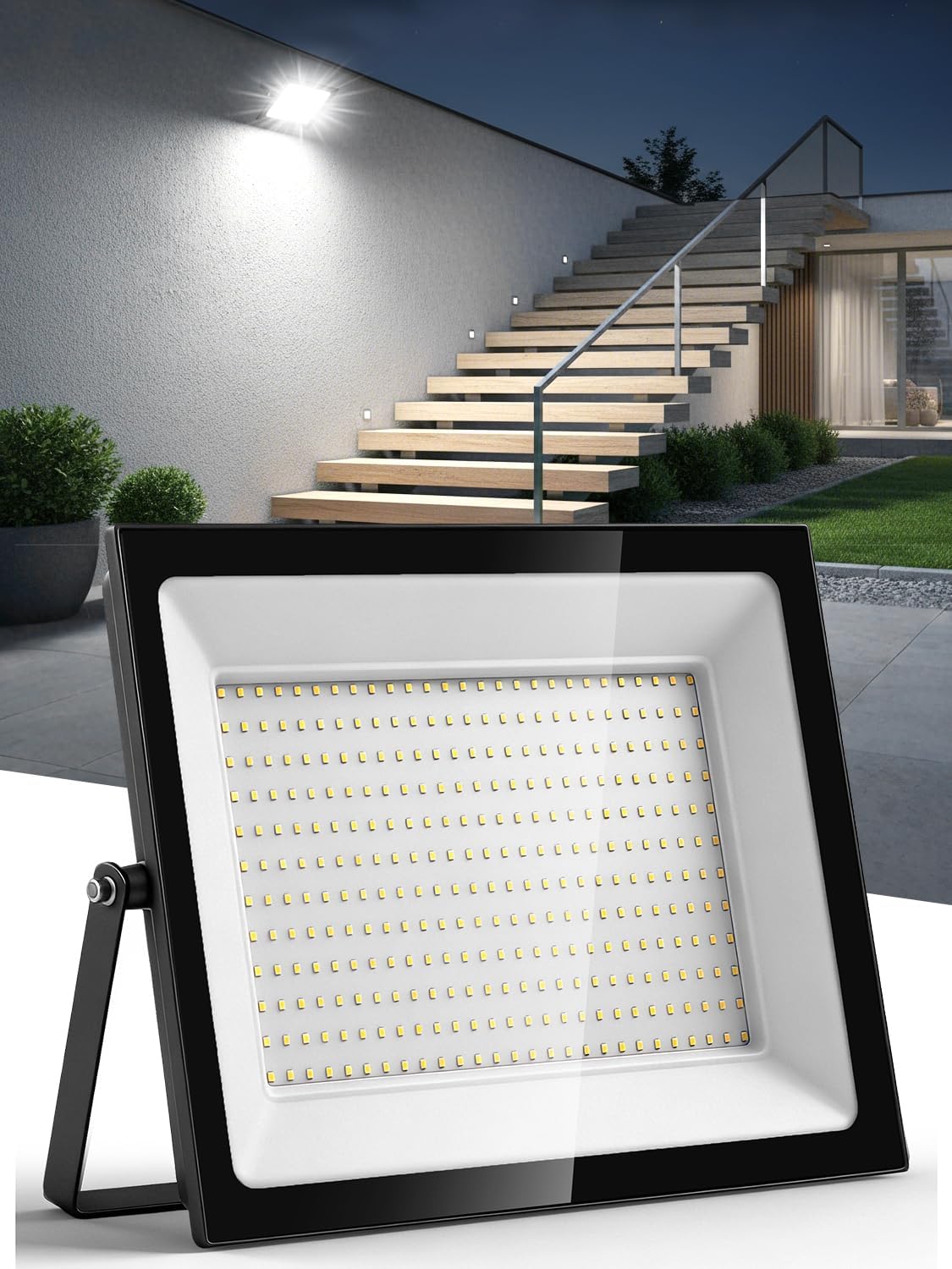 300W LED Floodlight Outdoor,30000LM Super Bright LED Security Lights,6500K Cold White Flood Lights Outdoor,IP66 Waterproof Outside Lights,Outdoor Light for Yard Garden Garage