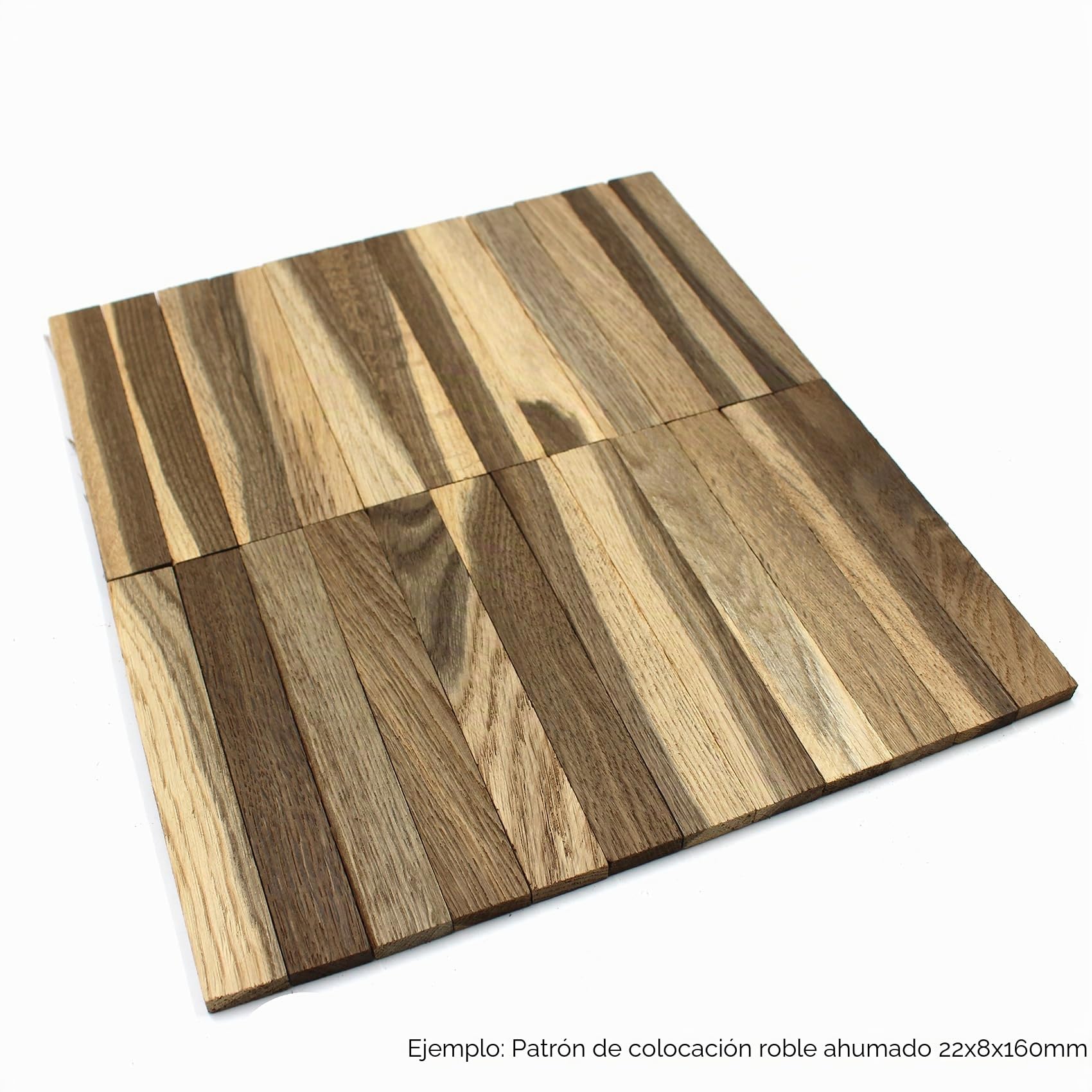 VmG-Store 80x Listones de madera de roble ahumado (22x8x160mm), bloques sueltos para manualidades, para hacer palitos de manualidades (Roble ahumado 22x8x160mm)
