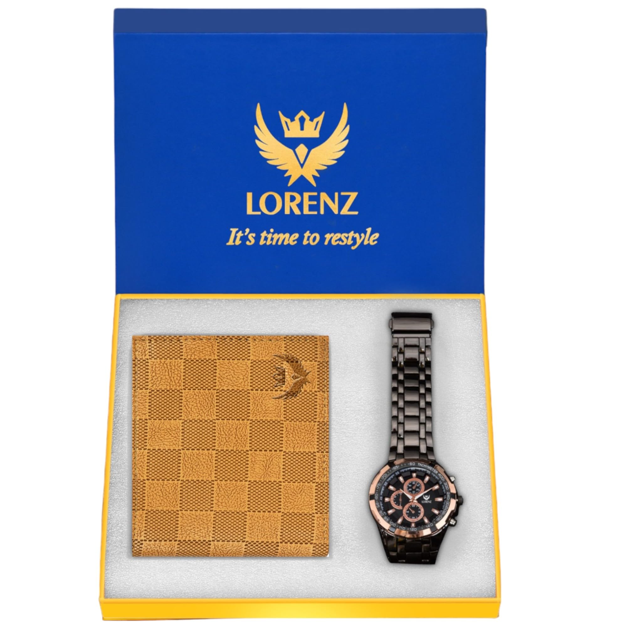 LORENZ Black Dial Watch & Brown Wallet Gift Combo Box for Men and Boys | CM-3058WL-38 (B08DKZLSXK) Amazon Price History, Amazon Price Tracker
