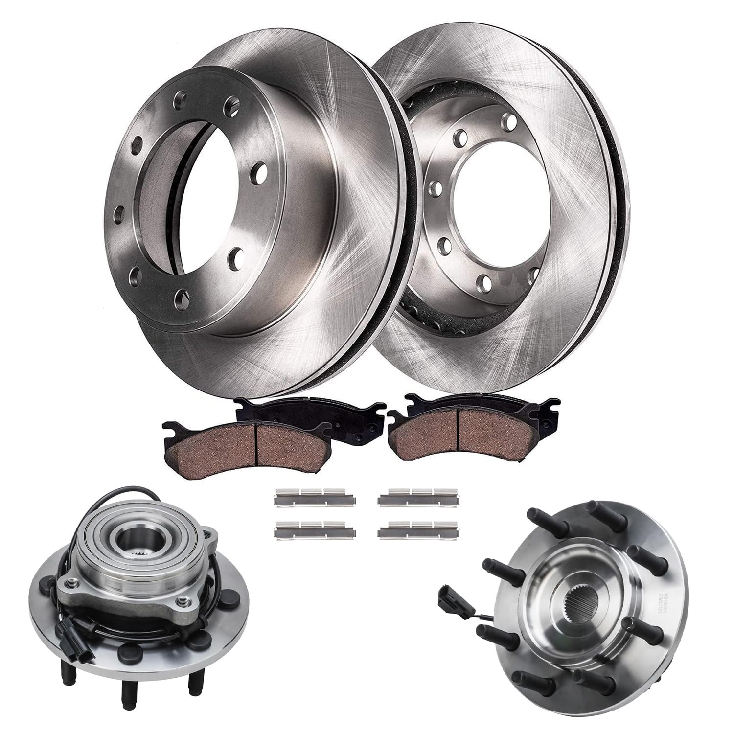 Detroit Axle - 4WD Front Wheel Hubs Brake Kit for 03-05 Dodge Ram 2500 3500