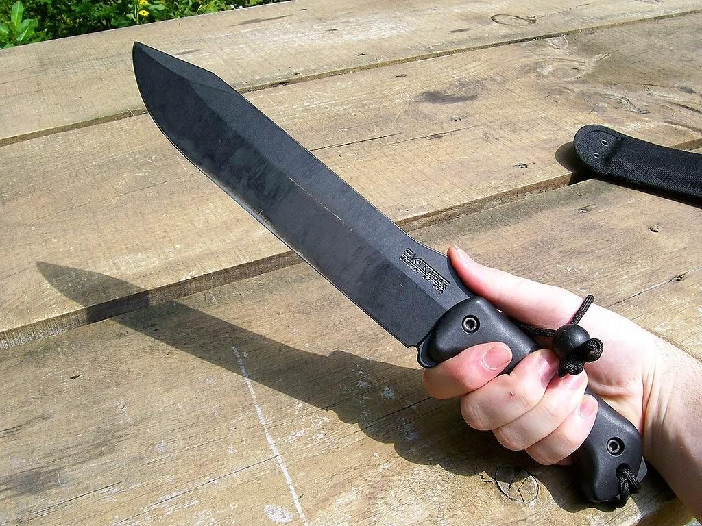 Ka-Bar Becker BK9 Combat Bowie Fixed Blade Knife , Black : Fixed Blade Camping Knives : Sports & Outdoors