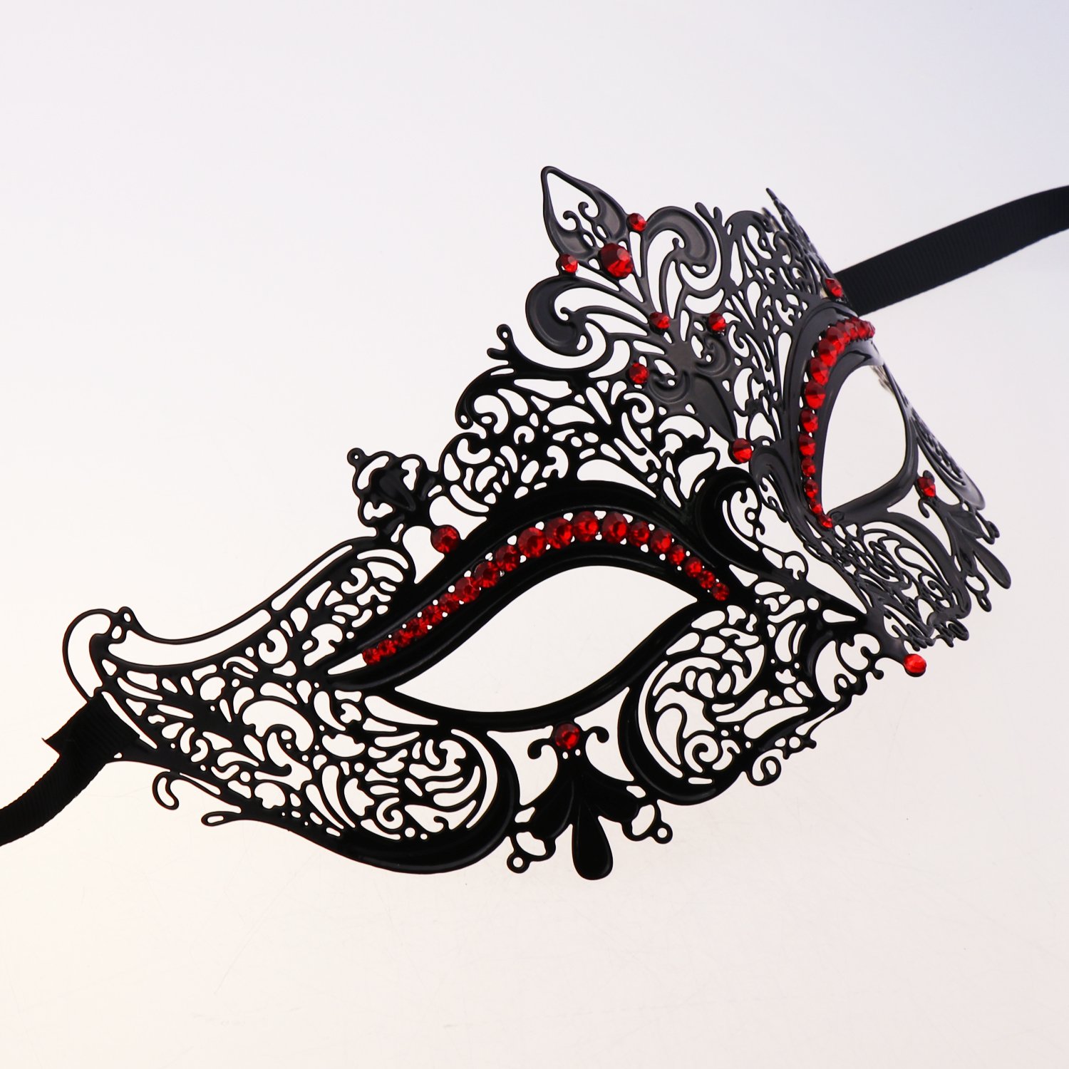 Venezianische Metall-Maske – Mit Strasssteinen, Ca. 20x10 Cm | Für Maskenbälle, Halloween, Karneval, Cosplay & Hochzeiten