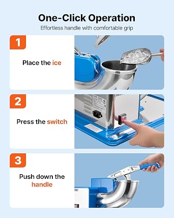 VEVOR 110V Commercial Ice Crusher 661LBS/H, ETL Approved 300W Electric Snow Cone Machine with Dual Blades, Stainless Steel Shaved Ice Machine with Safety On/Off Switch for Family, Restaurants, Bars