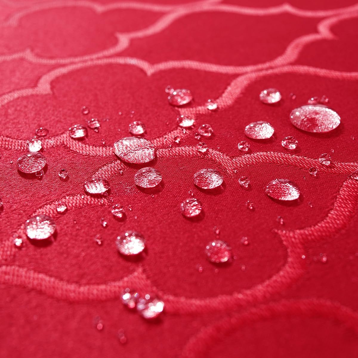 SASTYBALE Jacquard Christmas Tablecloth Flower Pattern Polyester Christmas Table Cloth Spill Proof Wrinkle Resistant Table Cover for Xmas Holiday Party Decor (Rectangle, 60" x 120" (10-12 Seats),Red) - Image 5