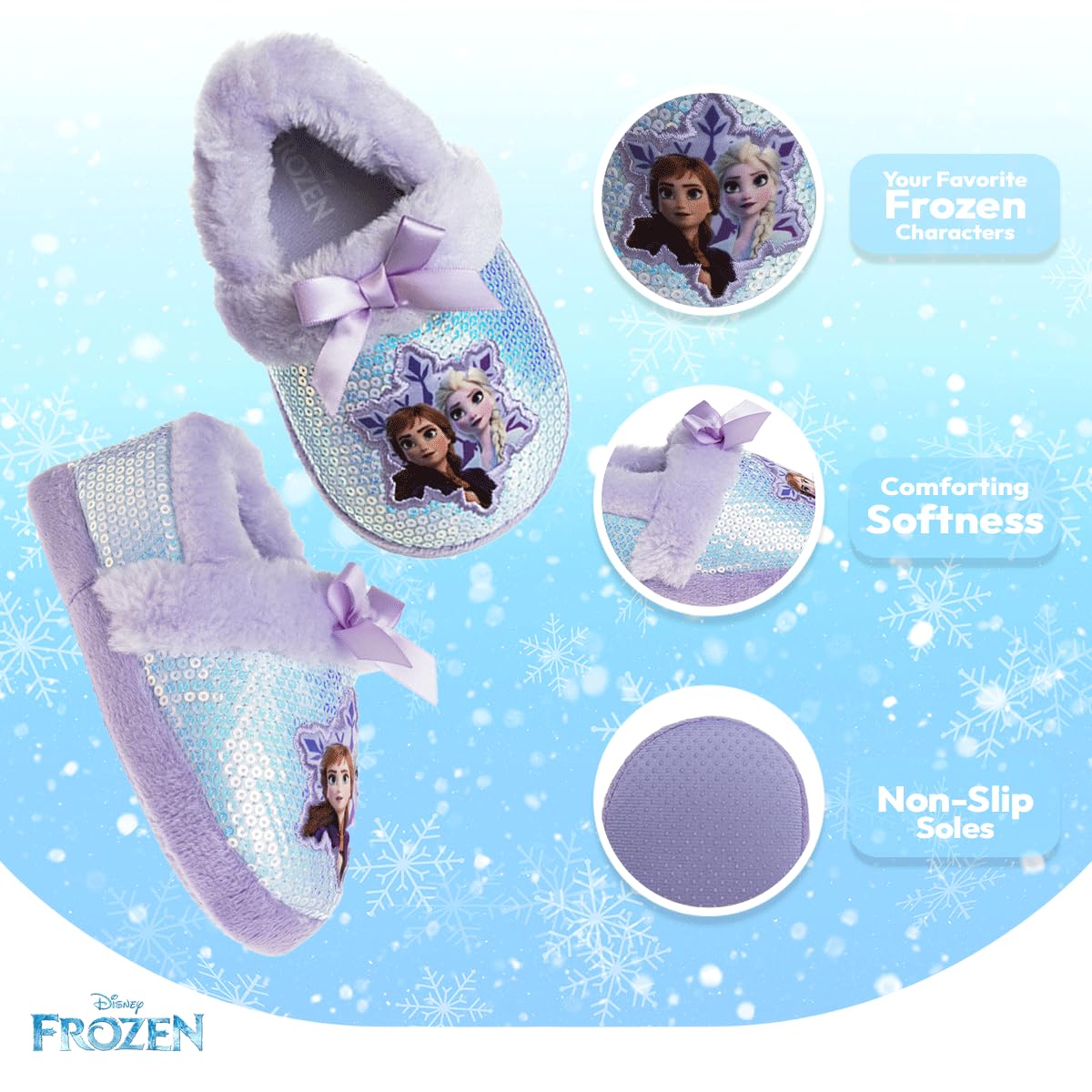Disney Frozen 2 Elsa Anna - Zapatillas de peluche para niña