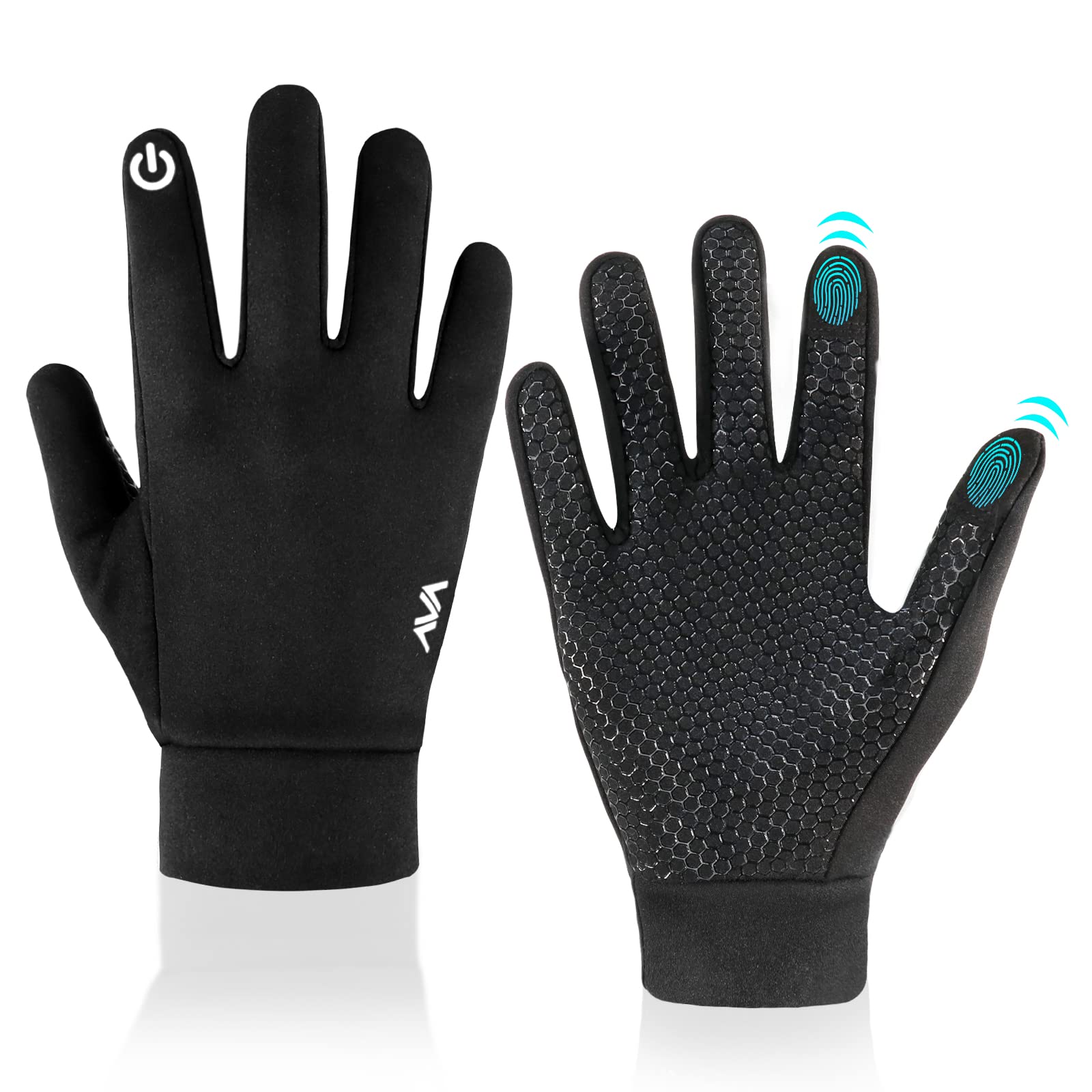 Kids Winter Warm Cycling Gloves: Touchscreen Anti-Slip Outdoor Thermal Mittens Water-Resistant Fleece Lining Light Weight Cold Weather Bike Glove for Running Mountain Snow Ski Boys Girls 4-14 Years