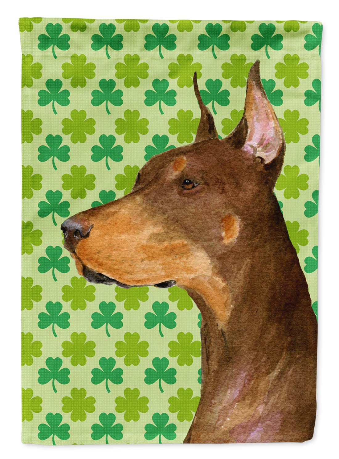 Drapeau Doberman Saint-Patrick grand format pour décorer le jardin de votre maison