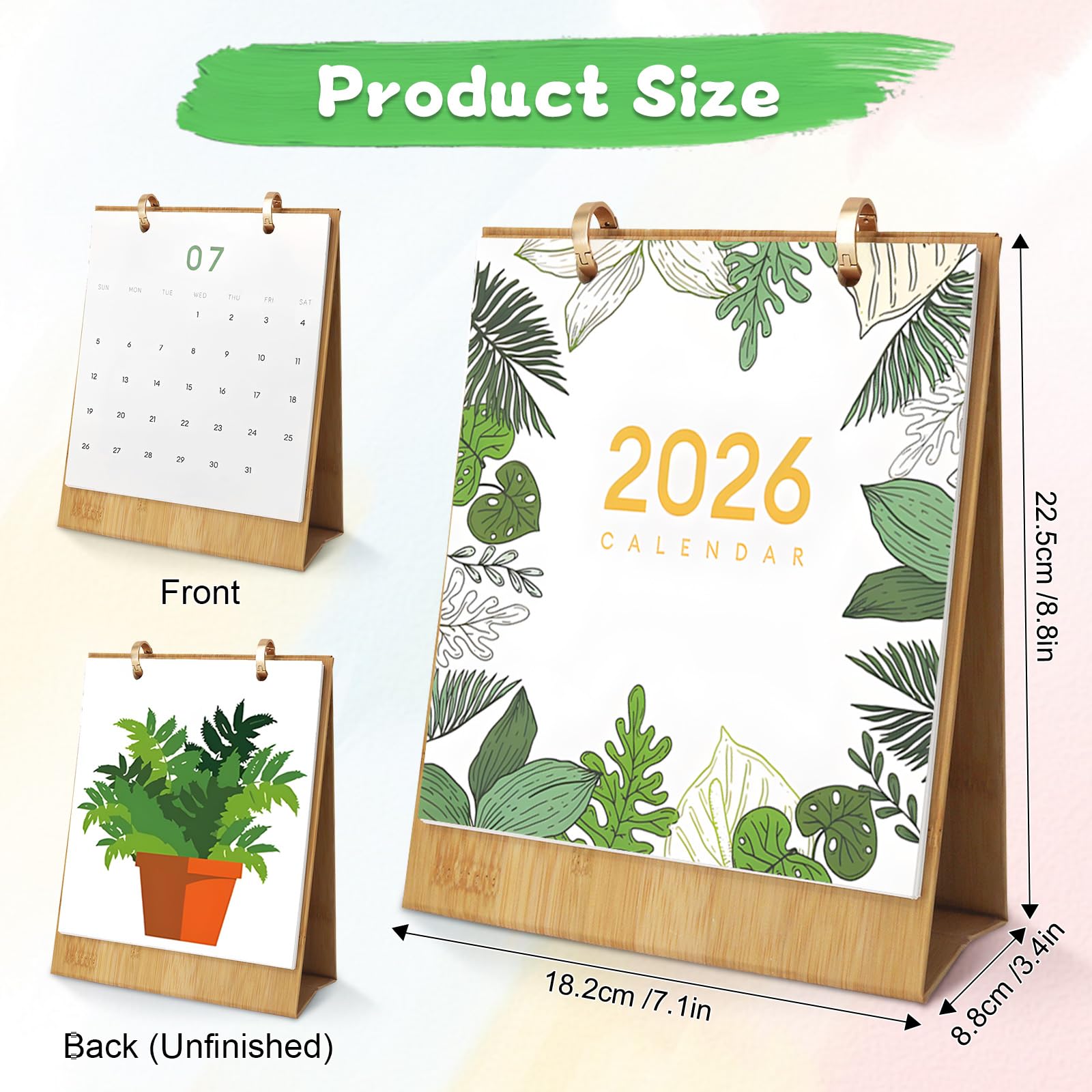 Calendario De Mesa 2026 Para Pintar Por Números - Incluye 12 Láminas, Pinturas Y Pinceles, DIY Relajante