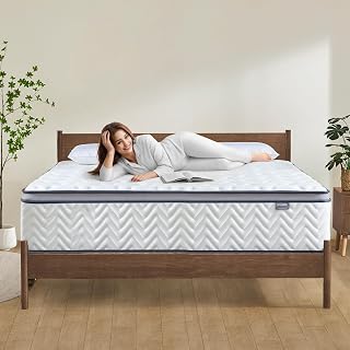 Lynnbery 12 Inch Full Size Hybrid Mattress in a Box - Cooling Gel Memory Foam, Pocketed Coils, Medium Firm, CertiPUR-US Certified
