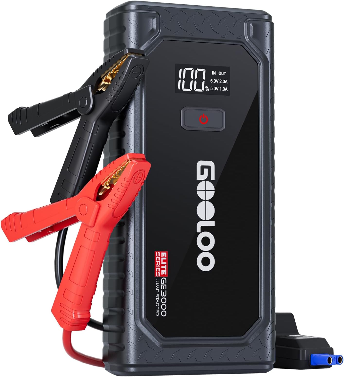 GOOLOO Portable Lithium Jump Starter GE3000 3000A Peak Car Starter for Up to 8.5L Gas or 6L Diesel Engine 12V Car Battery Booster Pack with LCD Screen, Power Bank + LED Flashlight, Type-C Port