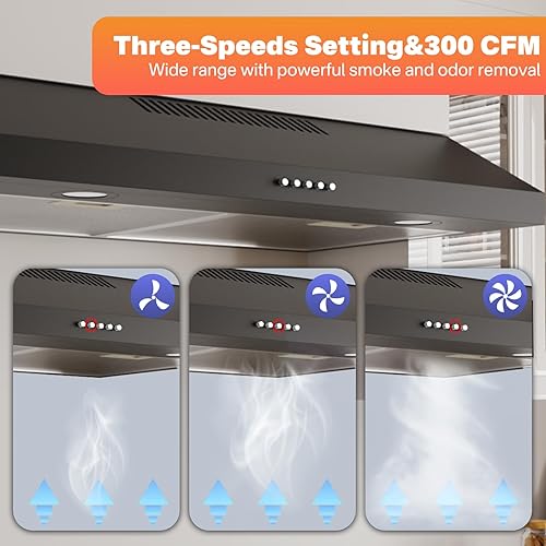 Miniatura 3 de Campana extractora debajo del gabinete de 30 pulgadas, ventilador de escape de cocina de perfil ultra delgado, convertible con conductossin