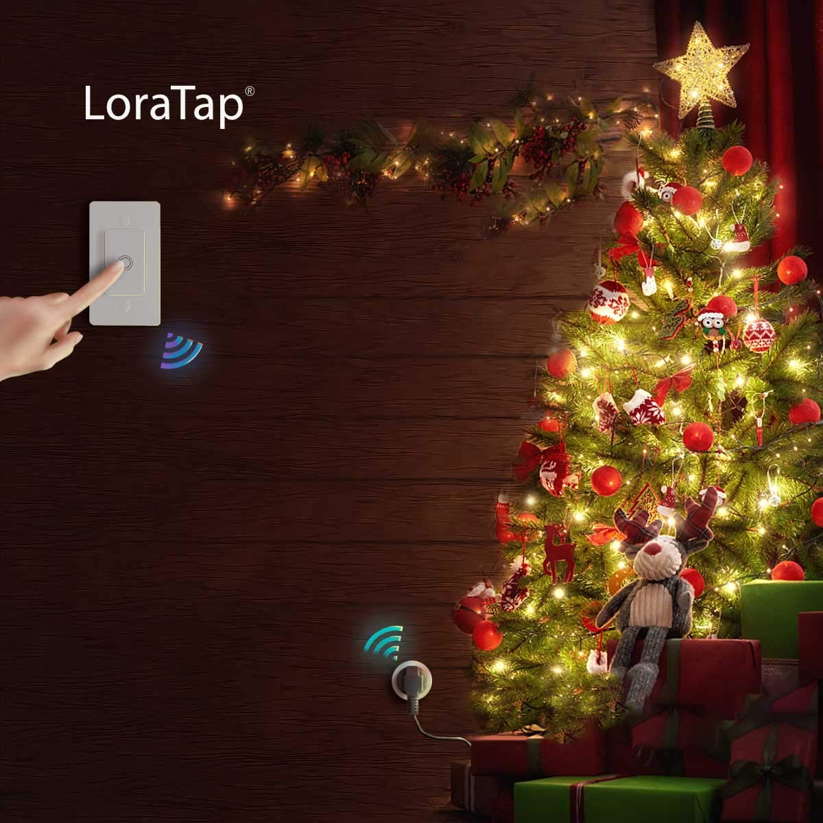 LoraTap Mini Remote Control Outlet Plug Adapter with Remote Wall Switch, 656ft Range Wireless Remote Control for Indoor Lamps and Household Appliances, No Hub Required, 10A/1100W, White - - 