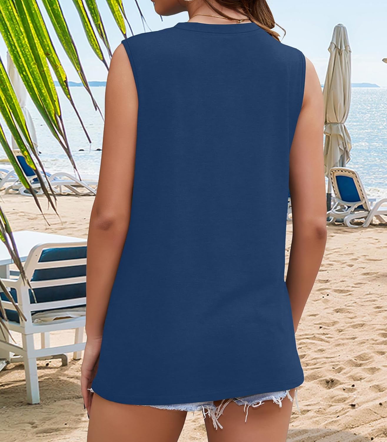 Tank Top for Women Sleeveless Summer Crewneck Casual Graphic Loose Fit Tunic Top - Image 5