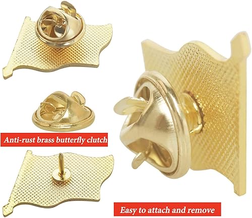 Miniatura 4 de Rhungift Juego de 6 pines de solapa patrióticos de estrella de Estados Unidos a granel, 1 pulgada, recuerdo de la provincia de EE. UU. para regalos