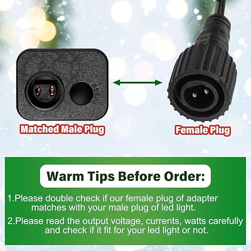 Miniatura 10 de 2 piezas de transformador LED de repuesto clase 2 fuente de alimentación para cadena de luces de Navidad, decoraciones inflables, controlador LED