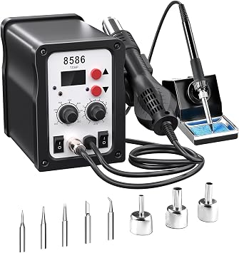 700W Hot Air Soldering Station, 2-in-1 LED Digital Desoldering Station Kit