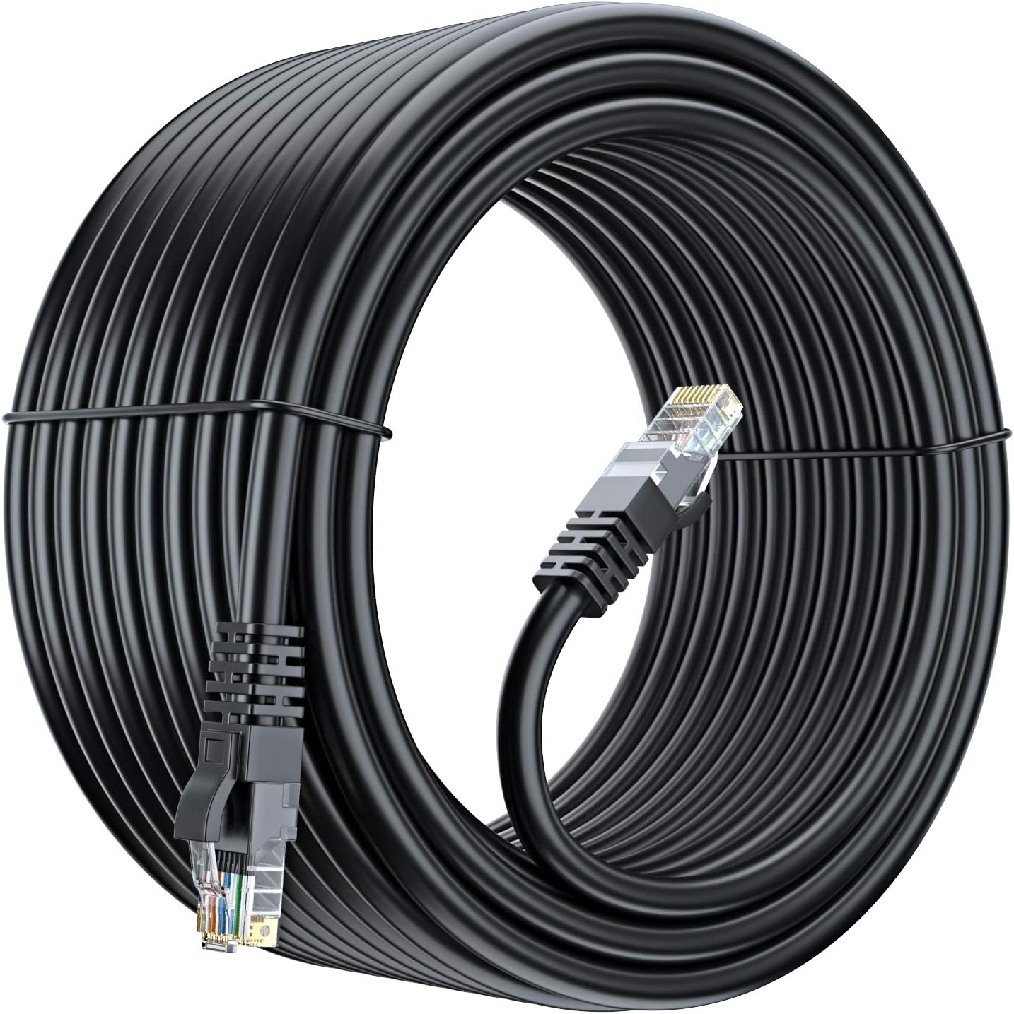 Maximm Cat 6 Ethernet Cable 75 Ft, 100% Pure Copper, Cat6 Cable LAN Cable, Internet Cable, Patch Cable and Network Cable - UTP (Black) 75 Feet