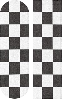 Wudan Skateboard Grip Tape Sheet 33x9inch Black Checkboard Bubble Free Waterproof Scooter Grip Tape, Longboard Griptape, Sandpaper for Rollerboard