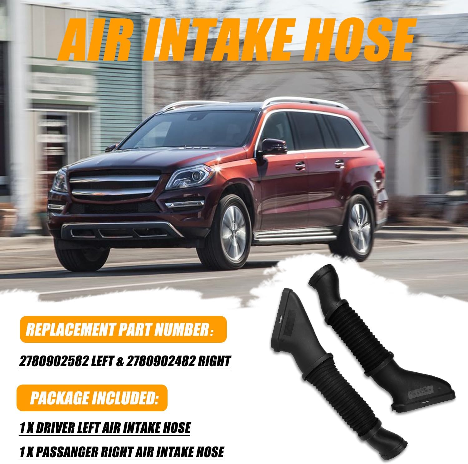 Air Cleaner Intake Hose Compatible with 2013-2019 Mercedes Benz GL450 GL550 ML550 W166 GL63 GLS550 GLE63 AMG Air Inlet Duct Replaces 2780902582 2780902482