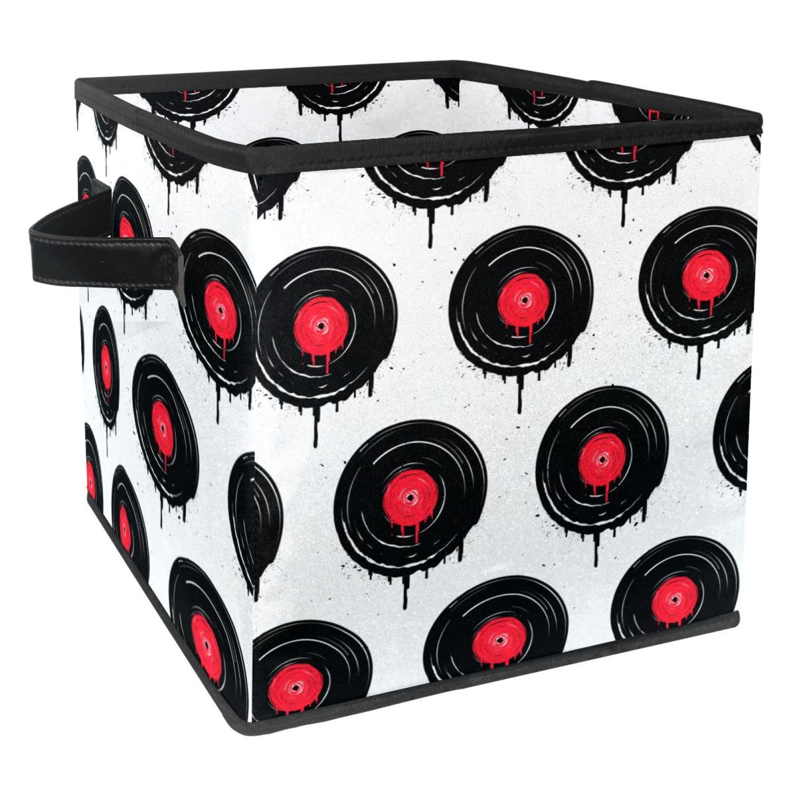 Boîte de rangement pliable en tissu cube avec poignées pour vêtements et placard de chambre