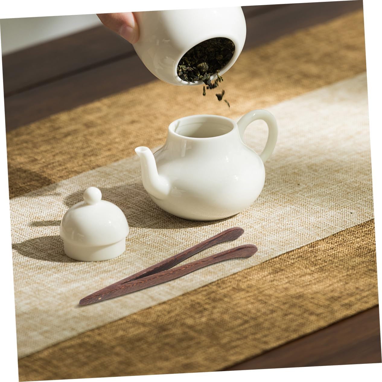 2pcs Wooden Tea Clips for Tea Ceremony with Comfortable Grip