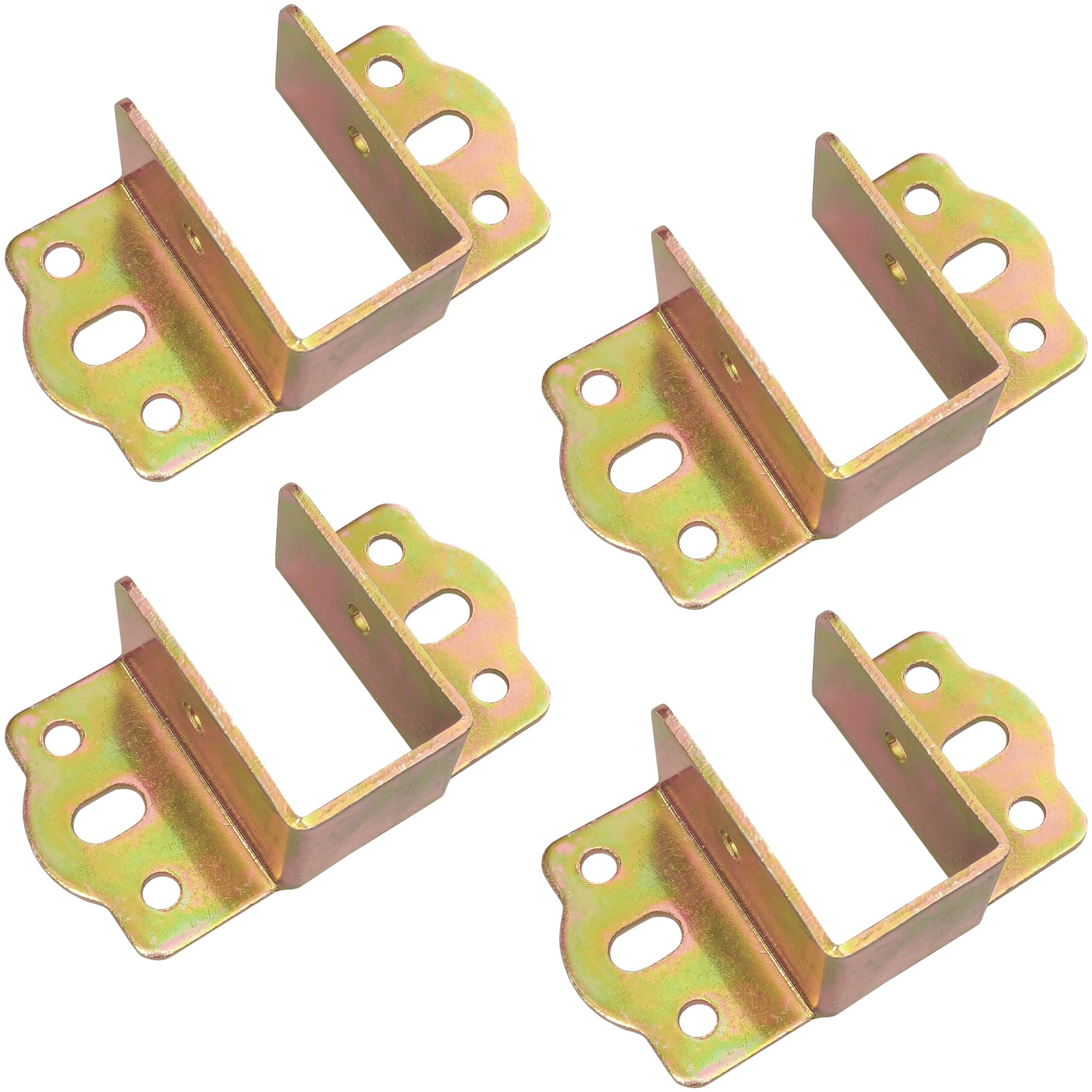 Ddhomin Color Zinc Coating 4 Pcs Heavy Duty Bed Rail Metal Brackets Support Hinges (25Mm)