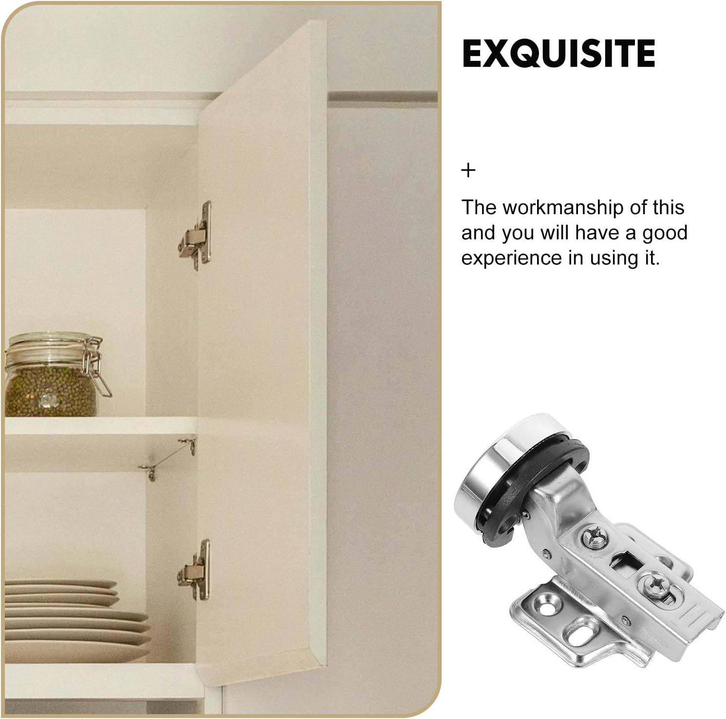 Generic 4pcs Soft Close Cabinet Door Hinges Set for Kitchen Cabinets Concealed Frameless Glass Door Hinges with Built-in Hydraulic Buffer Damping