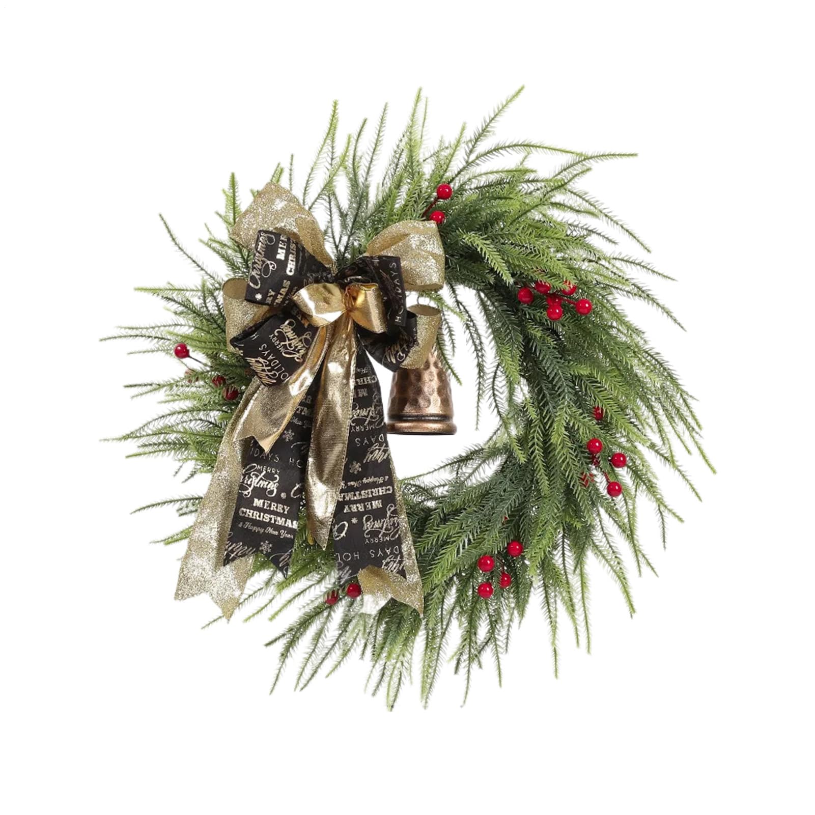 Guirlande rustique et décorations vintage de Noël pour porte d'appartement