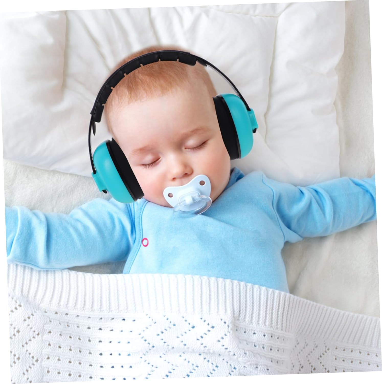 1Set Comfortable Noise Cancelling Ear Muffs for Safe Hearing Protection Earmuffs Noise Reduction for Airplanes Concerts for Newborns