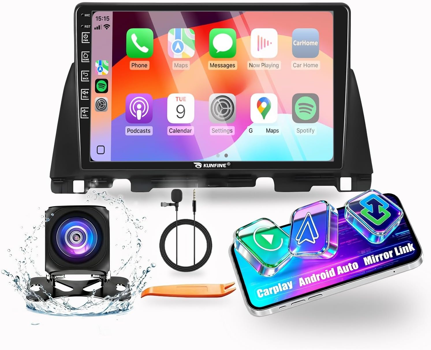 for Kia Optima K5 2016-2020 Car CarPlay Android Auto Navigation Stereo GPS Radio Reverse Camera Display 10" IPS Touchscreen Headunit Tablet Pad Media Player, if Applicable Quad Core 2G+64G