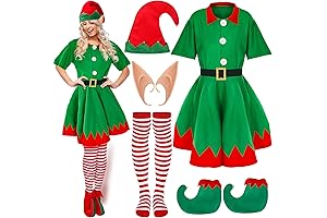 Complete Women's Christmas Elf Costume: Festive Holiday Ensemble