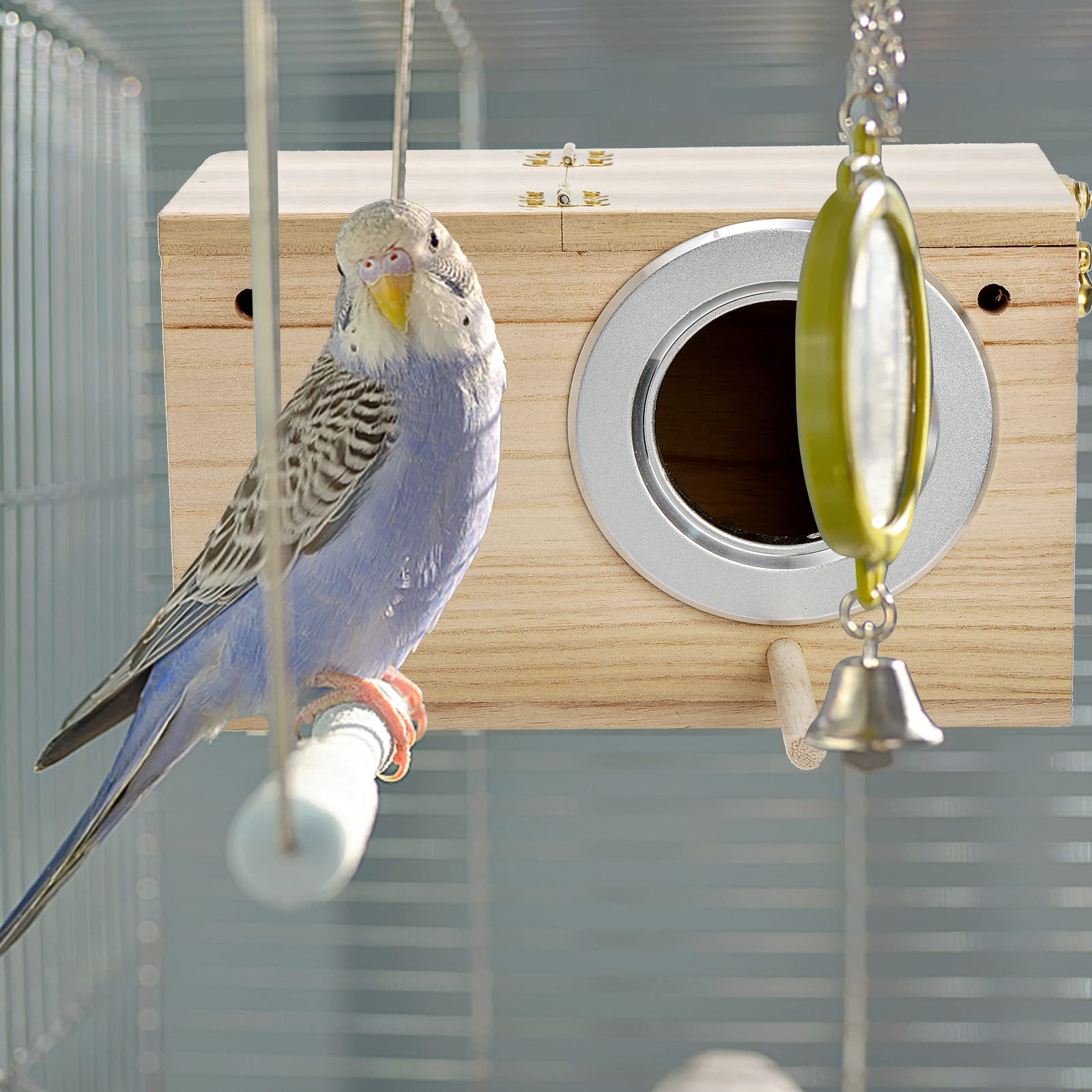 Hiceeden 2 Pack Sittich Nistkasten Wellensittich Zuchtbox, Natürliche Vogel zuchtbox, Vogelhaus for Wellensittich Unzertrennliche, Nymphensittich, Papageien Paarung, Voliere, 19.5 x 12 cm