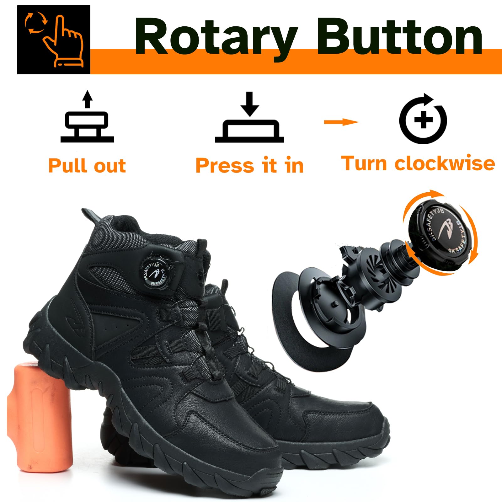 Zapatos de Seguridad Impermeable Botas de Seguridad para Hombre Mujer Impermeable Botas de Trabajo Punta de Acero Ligeras Zapatillas de Seguridad Antideslizantes