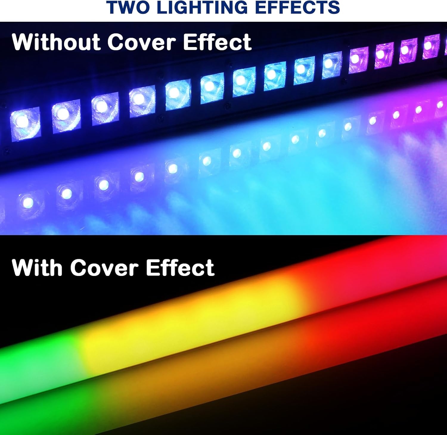 LED Stage Wash Light Bar - OPPSK 120W 36LEDs RGBW DMX Light Bar with Detachable Cover Chasing Function 41 Static Colors & 56 Shows LED Beam Light for Wedding Church DJ Live Events Stage Lighting