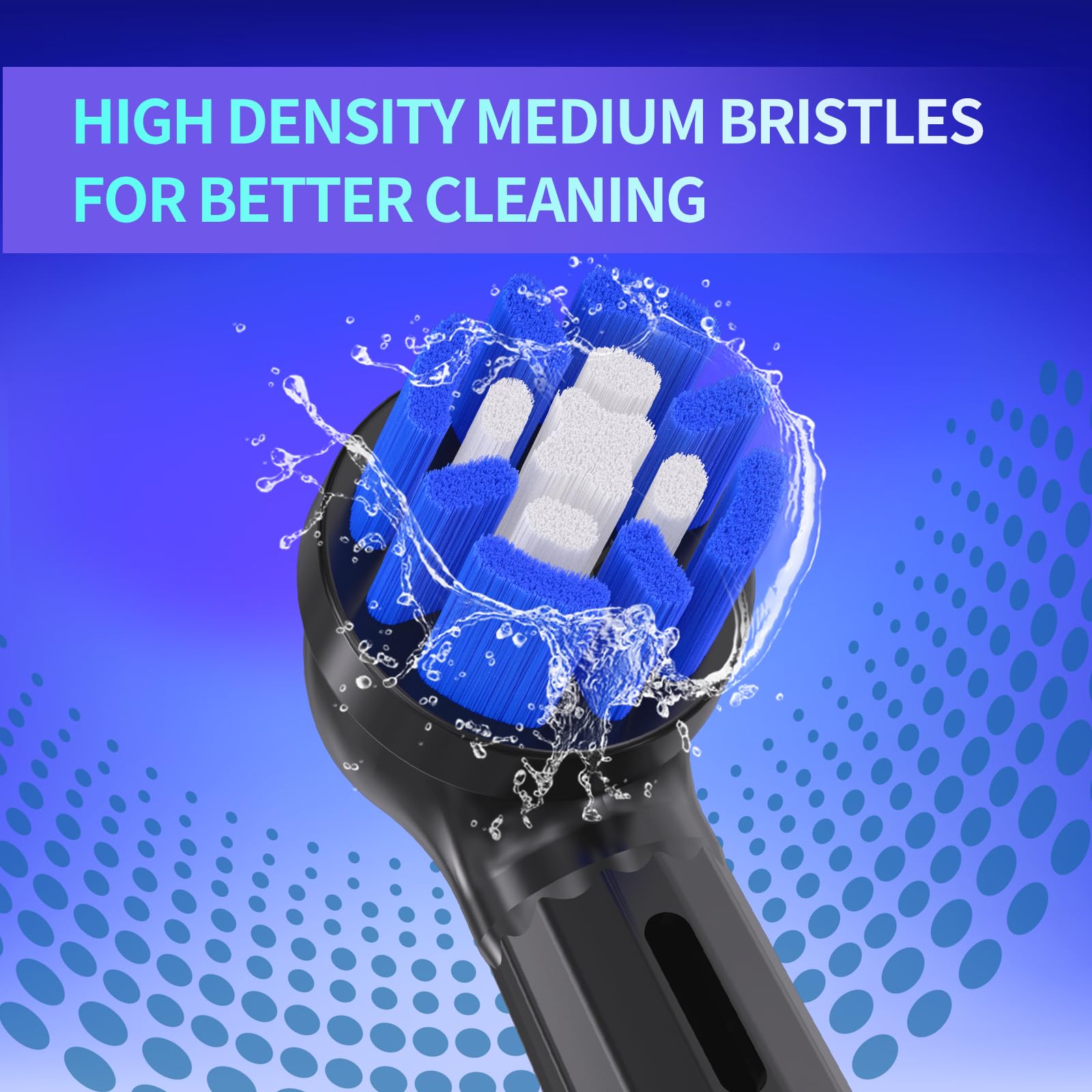 Lot de 6 embouts de brosse à dents de rechange Oral-B iO pour Oral B série 3/4/5/6/7/8/9/10, poils moyens, noir