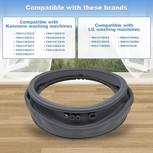 Miniatura 3 de Junta de sello de arranque de puerta para lavadoras LG WM3570HVA LG WM3470HVA LG WM3770HWA LG WM3470HWA LG WM3570HWA