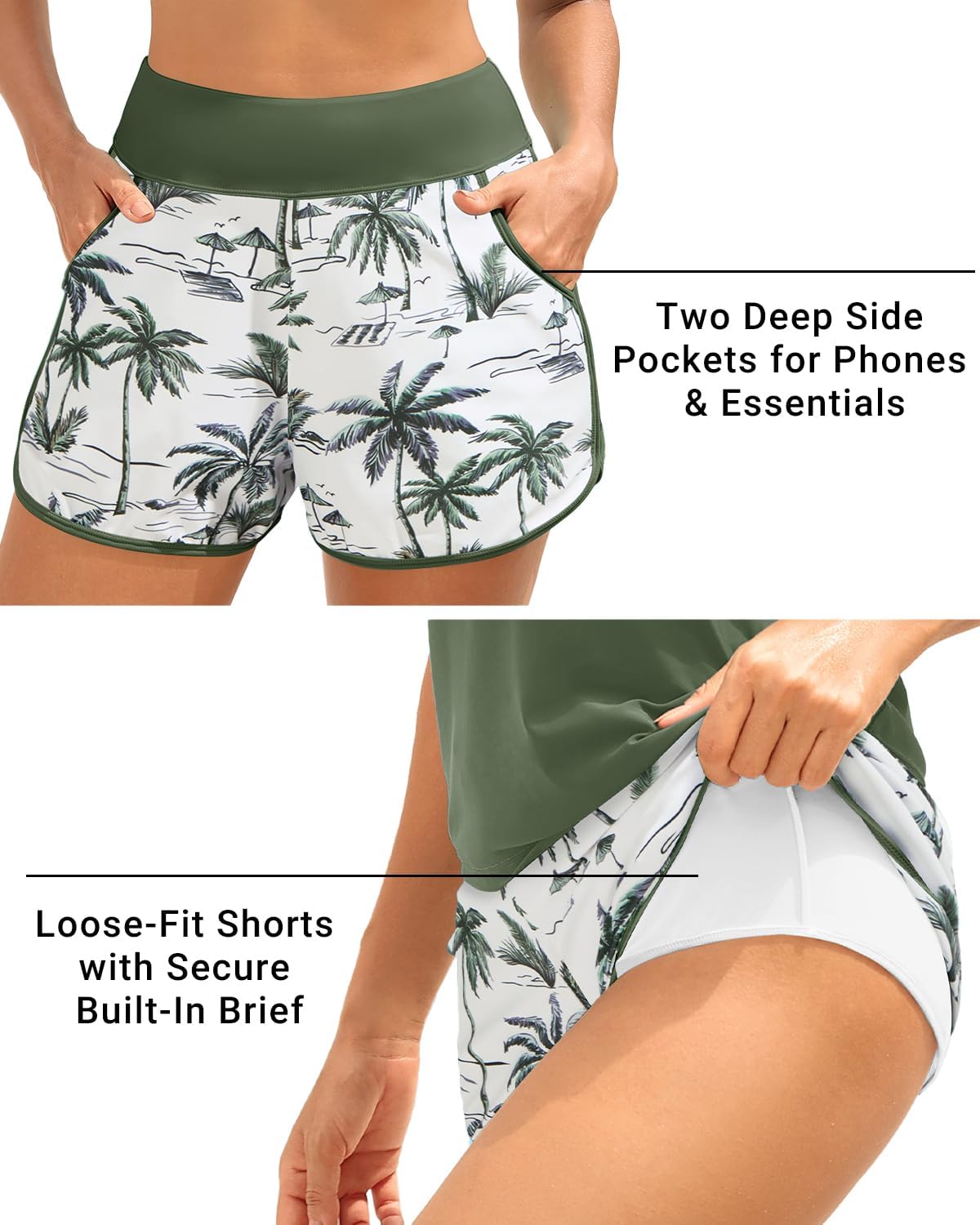 Daci Women 3 Piece Tankini Swimsuits - Tummy Control Tank Top with Bra Modest Bathing Suit with Pockets Boyshorts Bottom 2026 - Image 5