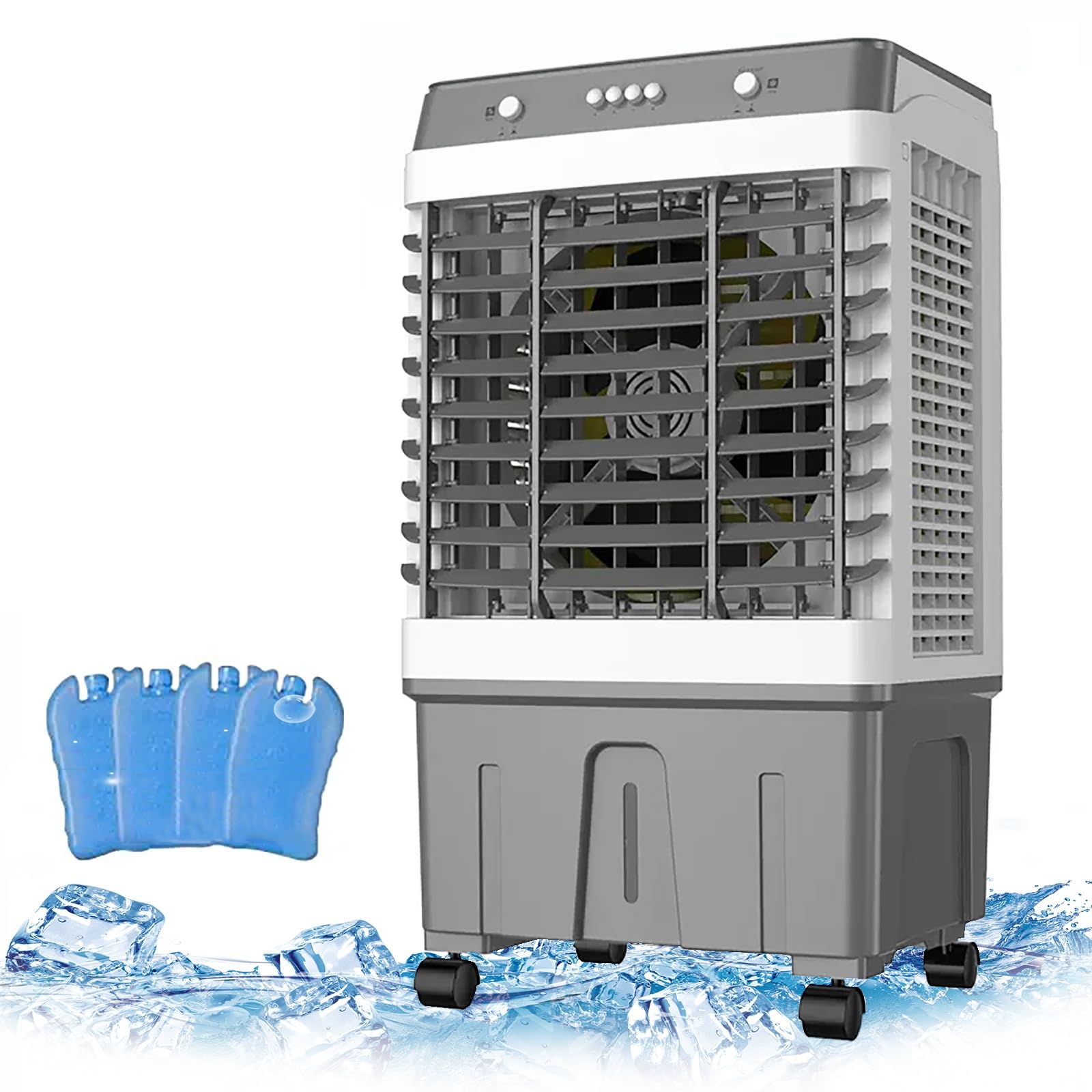 GTHTUHFD Portable Evaporative Air Cooler, 23000M3/H Air Volume, 120° Oscillation, 35L/50L Water Tank - Commercial, Office, Home Cooling,46x34x100cm