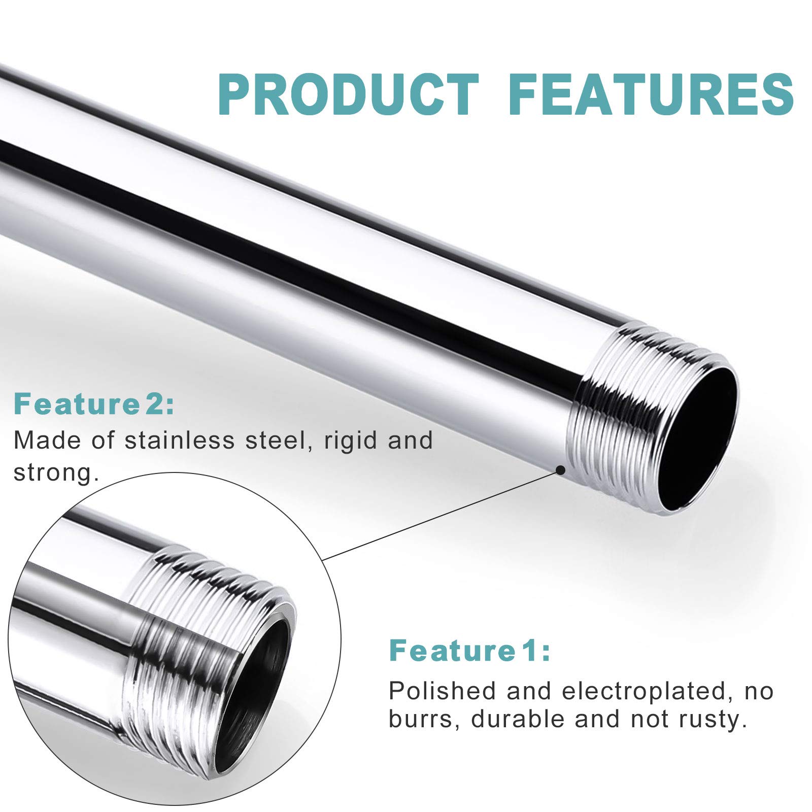 Threaded Shower Offsets Bathroom Shower Fixture HarJue Ceiling Mounted Shower Arm, Rain Shower ...