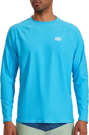Willit Mens Rash Guard Swim Shirts SPF Water Shirt Long Sleeve UPF 50+ Sun Protection Loose Fit Quick Dry