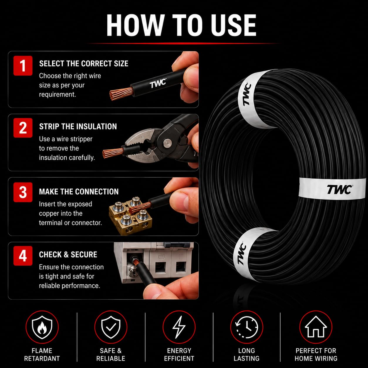 TWC Advance Copper Wire - 90M, 10 SQMM -6
