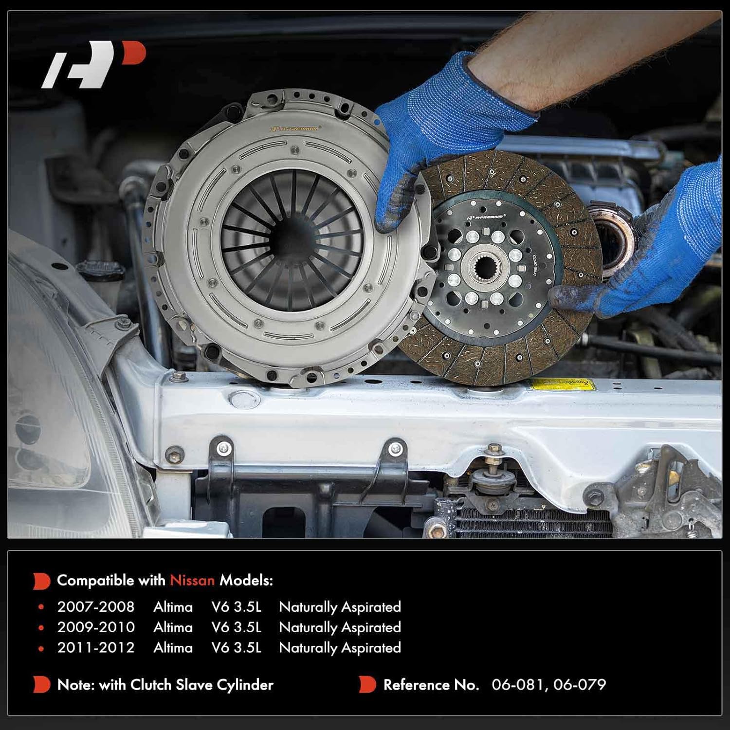 A-Premium Transmission Clutch Kit with Clutch Slave Cylinder Compatible with Nissan Altima 2007-2012 3.5L, Naturally Aspirated