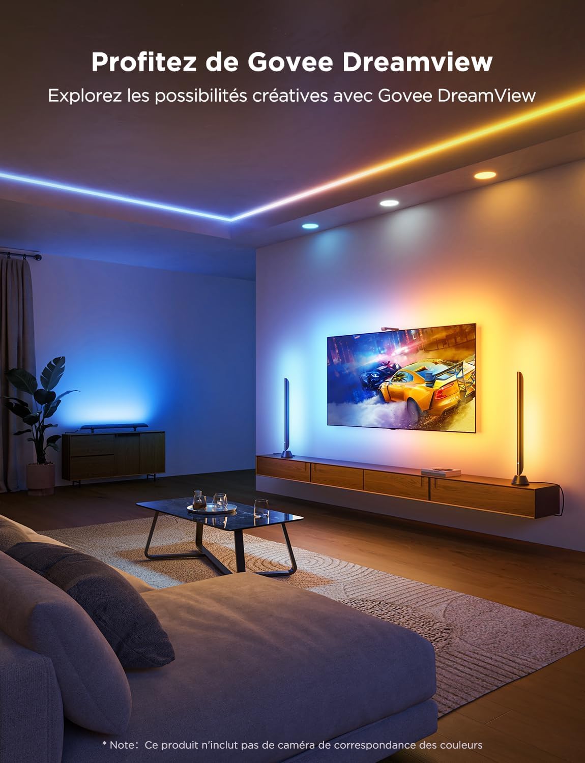 Govee Barra LED pour TV, Barre Lumineuse RGBIC de 31 Pouces, Plus d’Options de Positionnement, Rétroéclairage TV pour Écrans de 70 à 85 Pouces